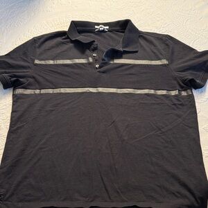 Calvin Klein Black Polo with Silver Stripes